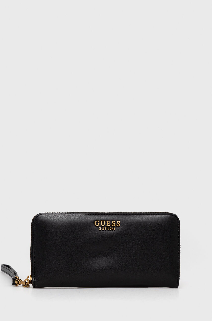 Guess Портфейл дамски в черно - Pepit.bg
