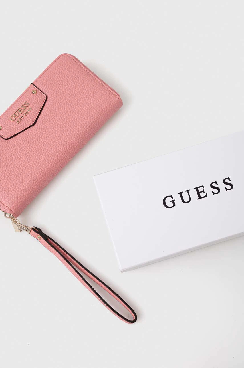 Guess Портмоне дамски в розово - Pepit.bg