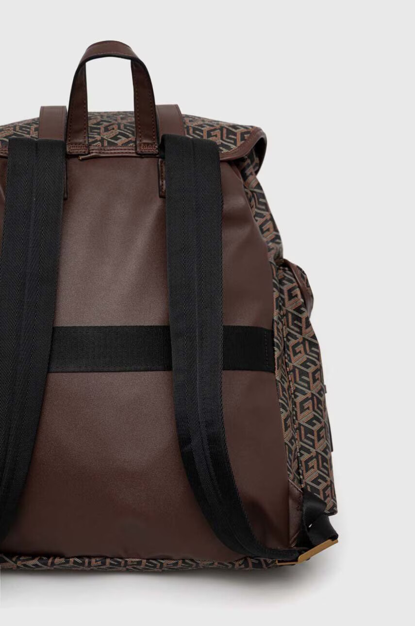 Guess Раница в кафяво голям размер с десен - Pepit.bg