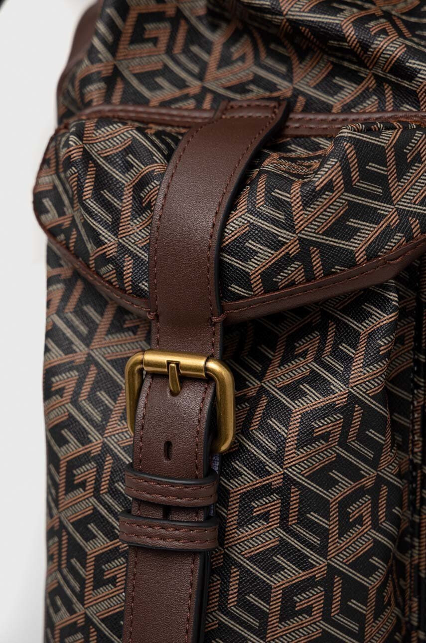 Guess Раница в кафяво голям размер с десен - Pepit.bg