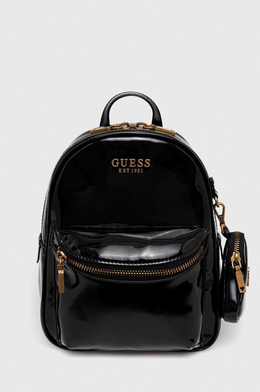 Guess Раница в черно малък размер с апликация - Pepit.bg