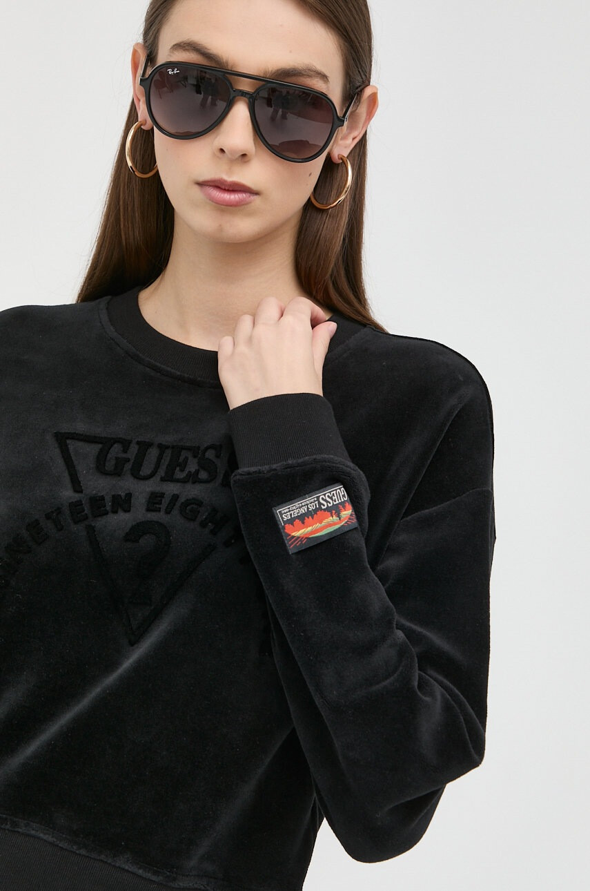Guess Суичър в черно с апликация - Pepit.bg