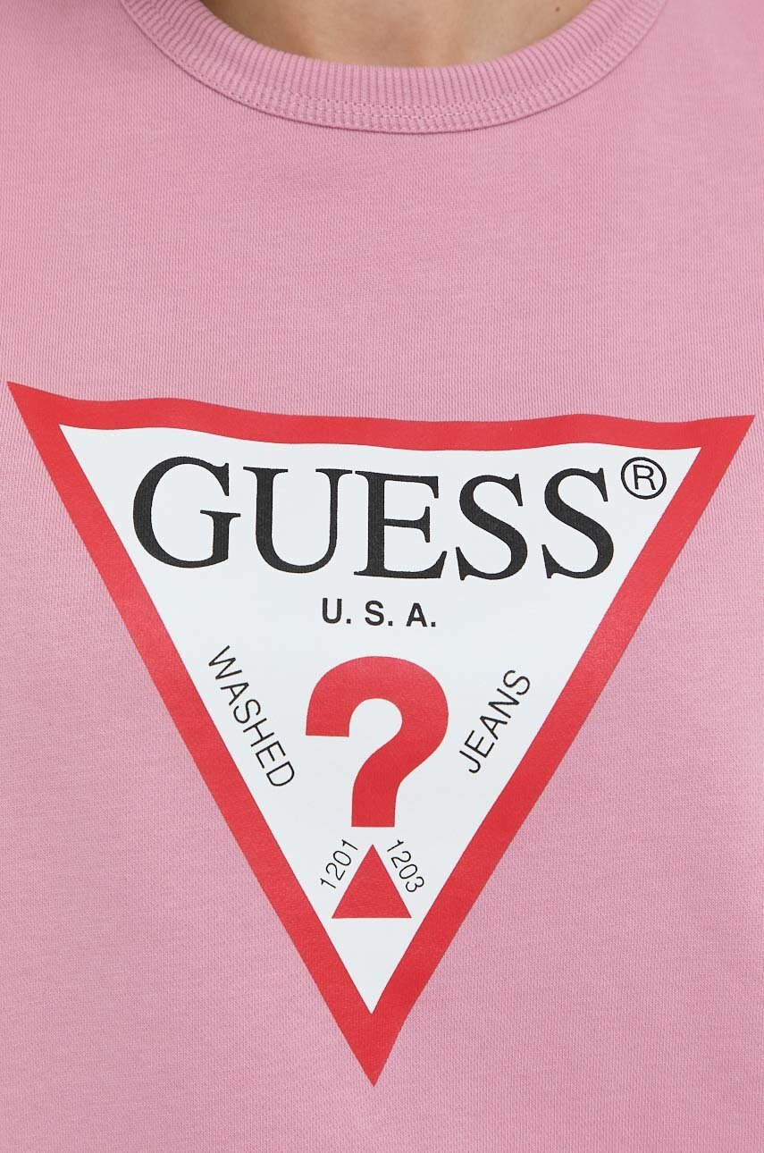 Guess Суичър в розово с принт - Pepit.bg