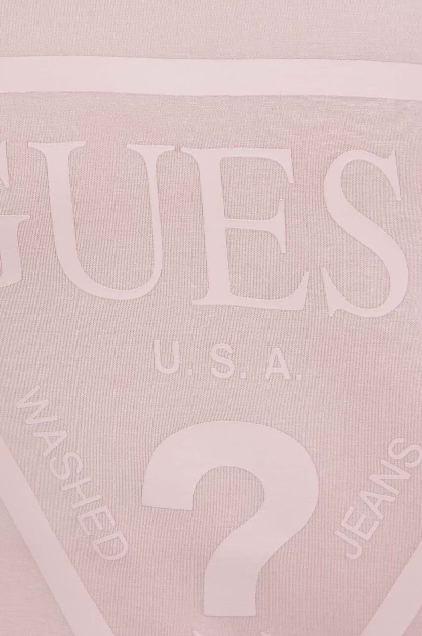 Guess Суичър в розово с качулка с принт - Pepit.bg