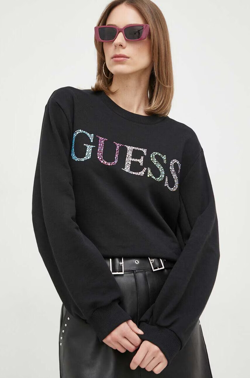 Guess Суичър в черно с апликация - Pepit.bg