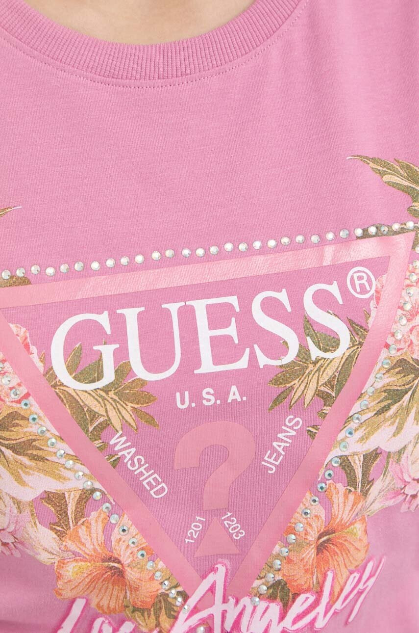 Guess Тениска в розово - Pepit.bg