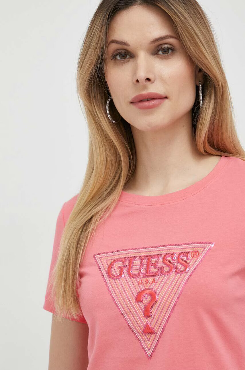 Guess Тениска в розово - Pepit.bg