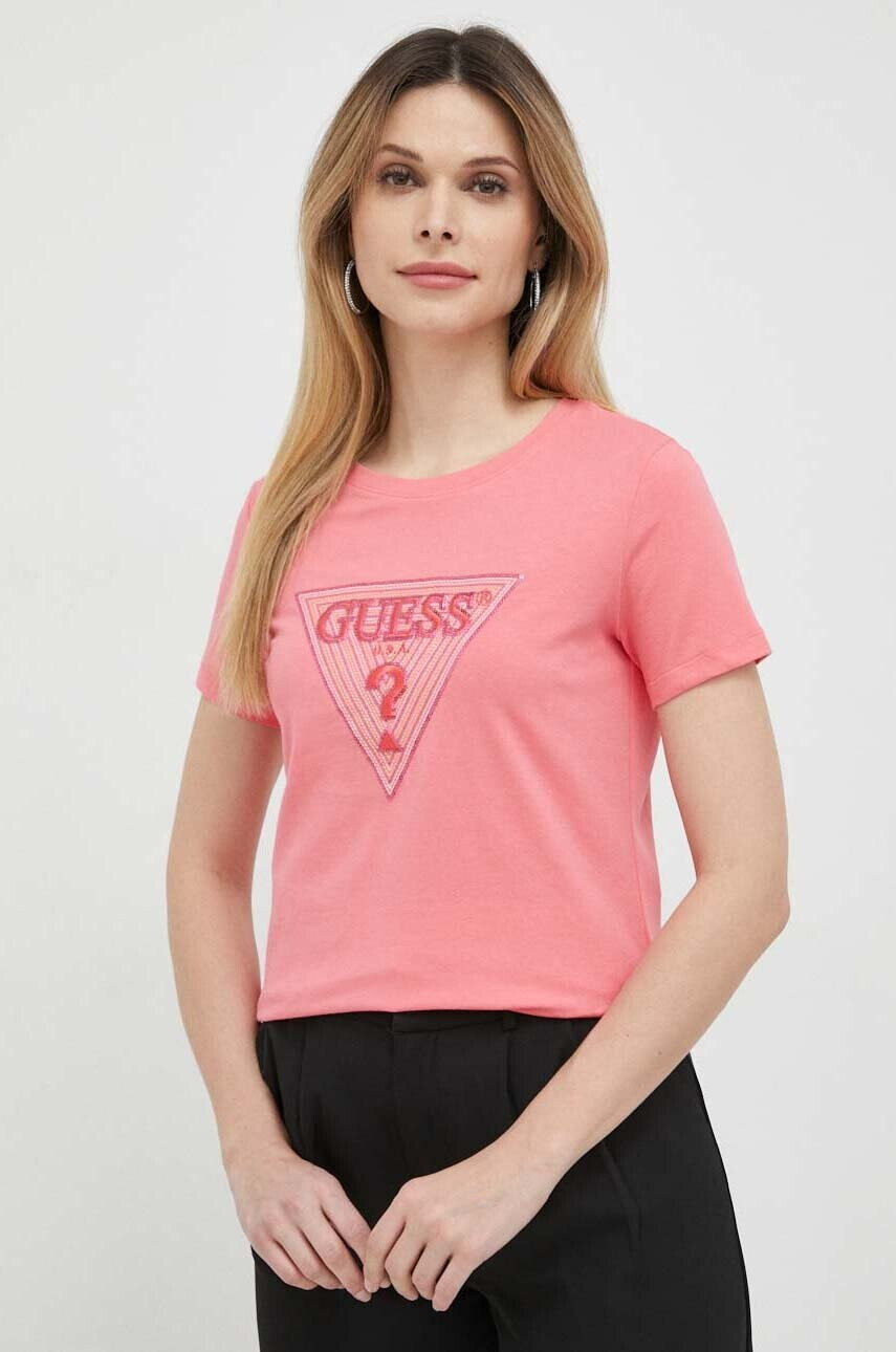 Guess Тениска в розово - Pepit.bg