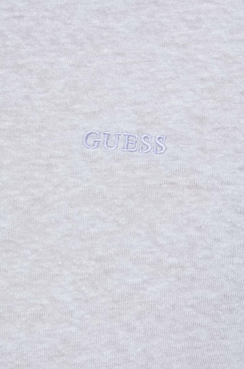 Guess Тениска с яка в лилаво с изчистен дизайн - Pepit.bg