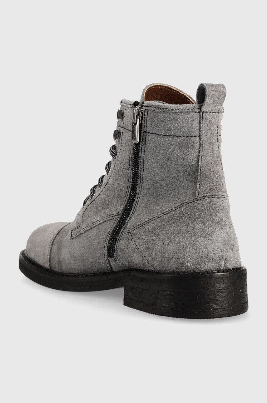Guess Велурени боти Arco Lace Up в сиво - Pepit.bg