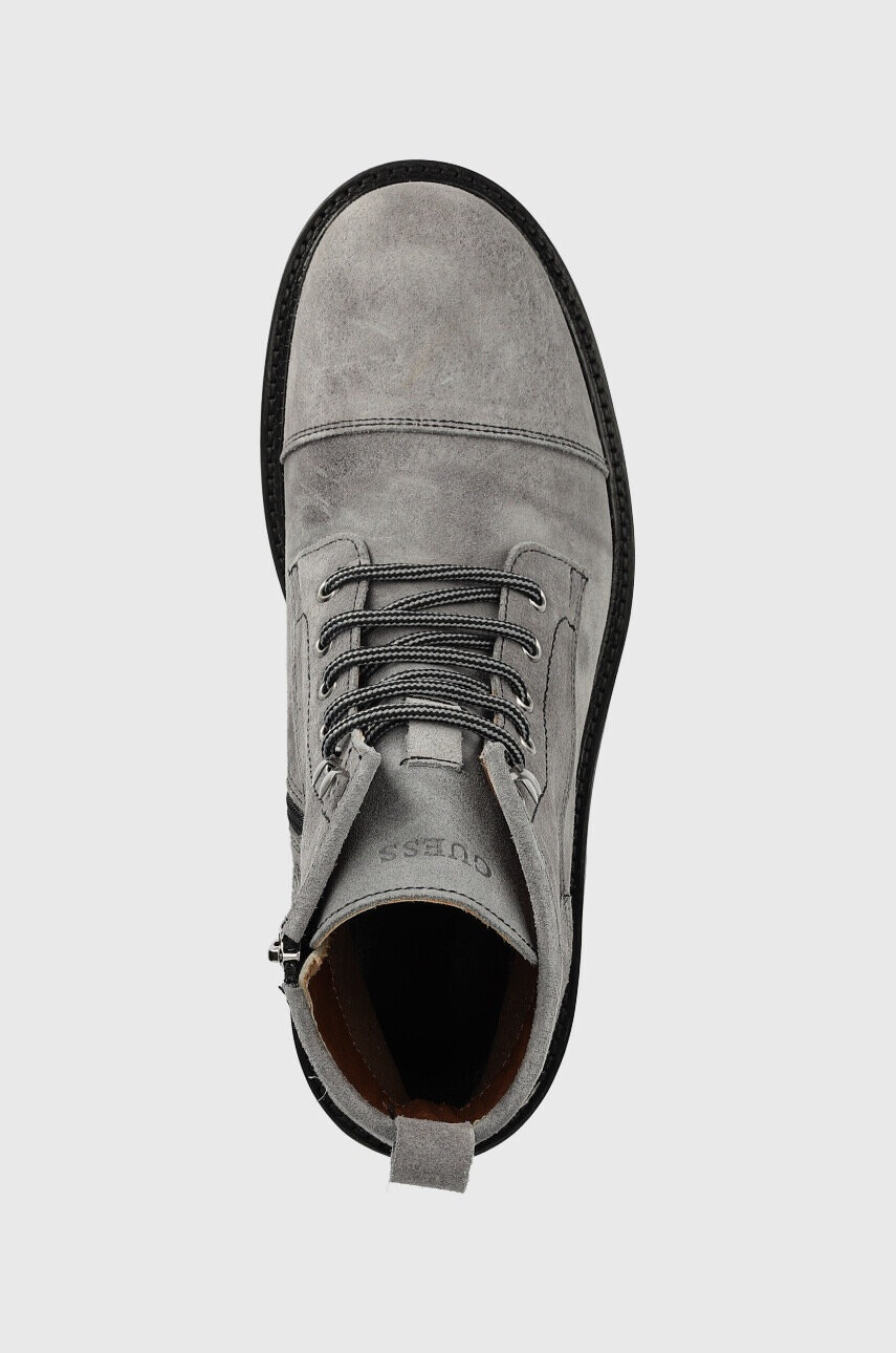Guess Велурени боти Arco Lace Up в сиво - Pepit.bg
