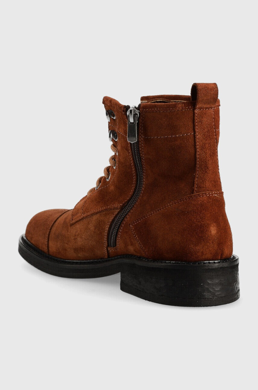 Guess Велурени обувки Arco Lace Up в кафяво - Pepit.bg