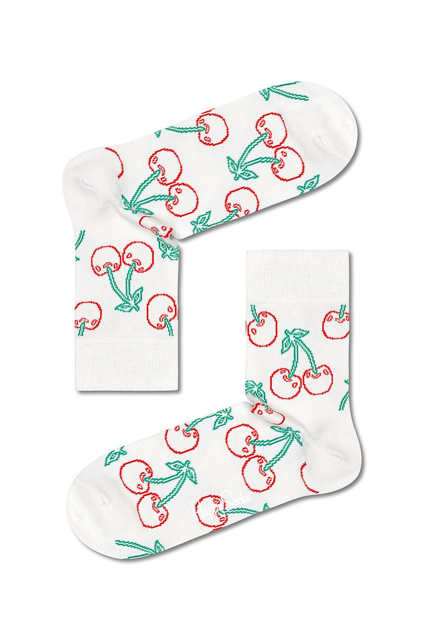Happy Socks Чорапи мъжки в бяло - Pepit.bg