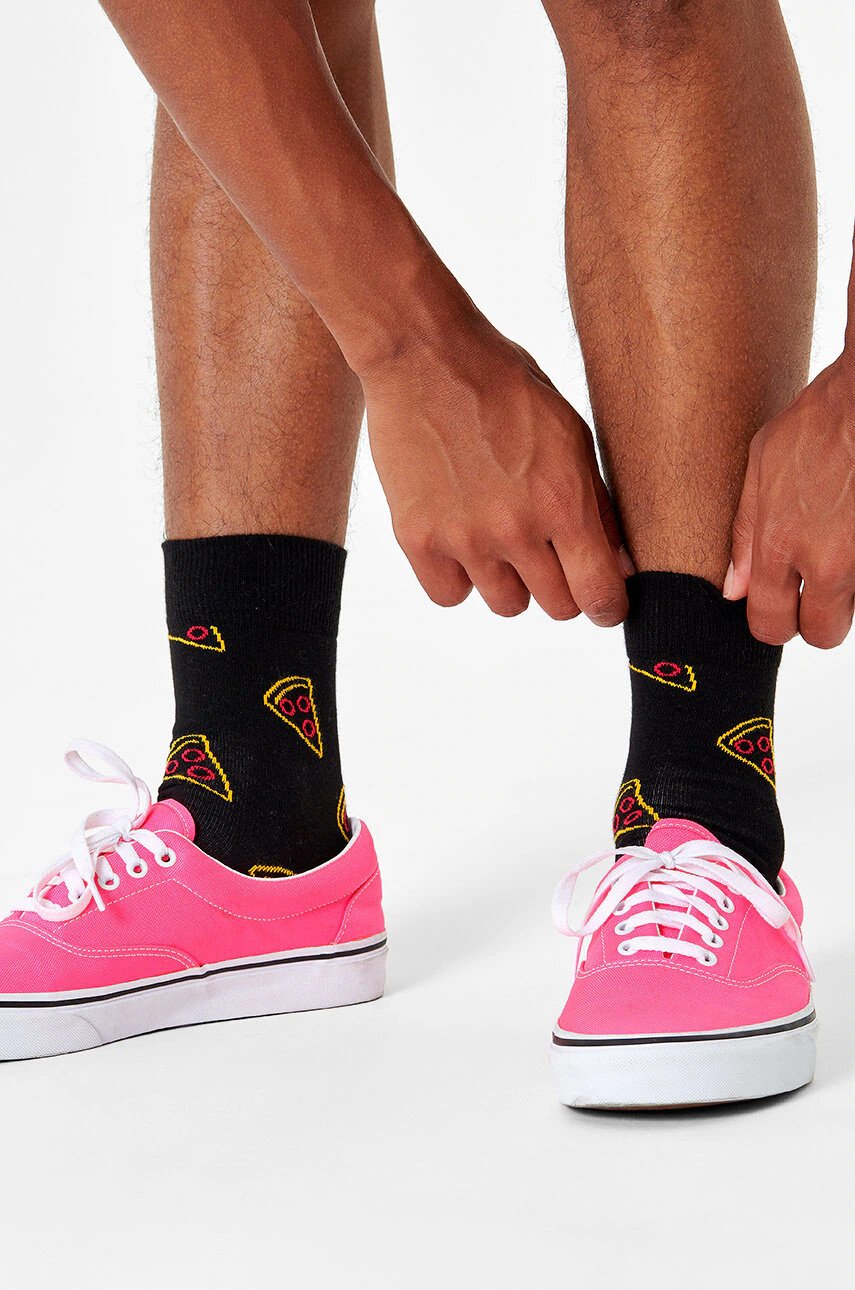 Happy Socks Чорапи мъжки в черно - Pepit.bg