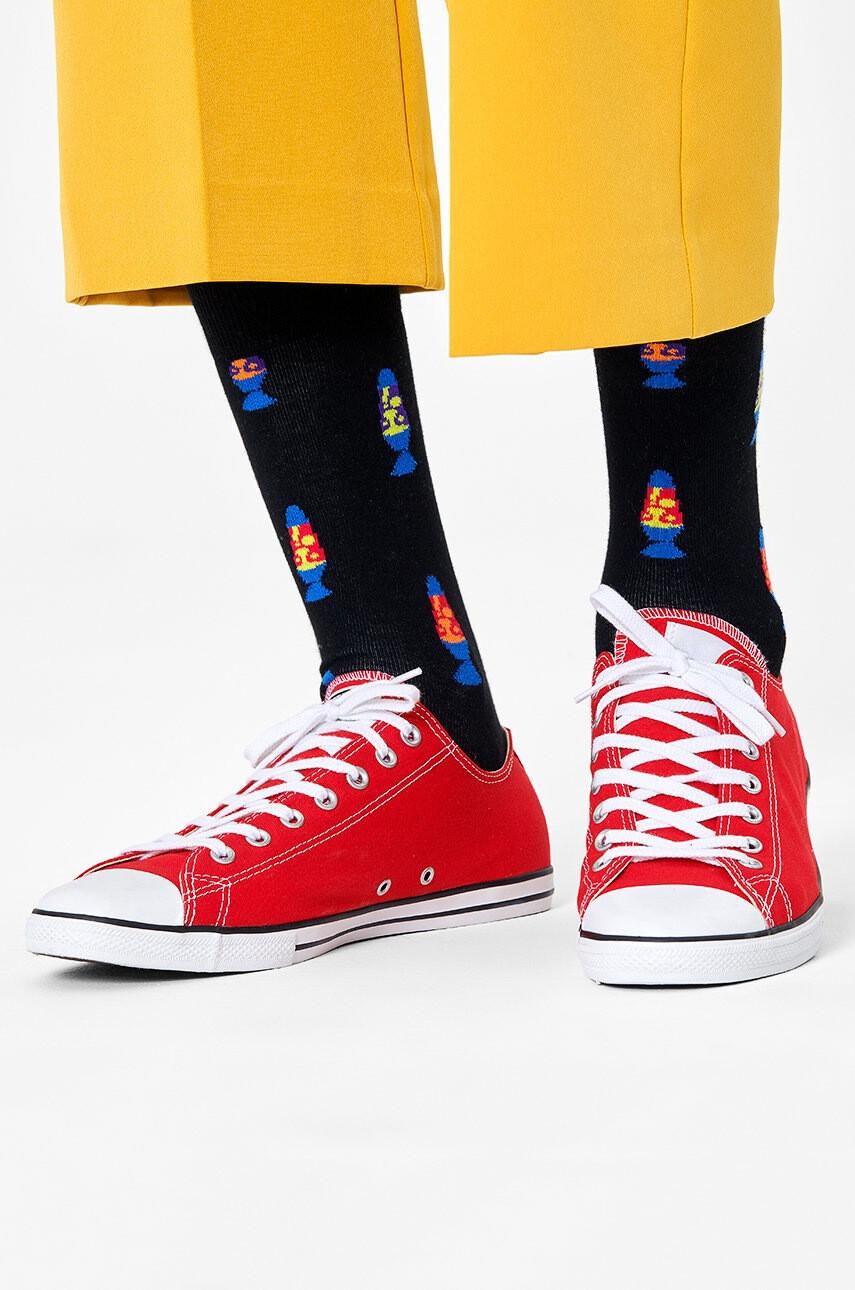 Happy Socks Чорапи мъжки в черно - Pepit.bg