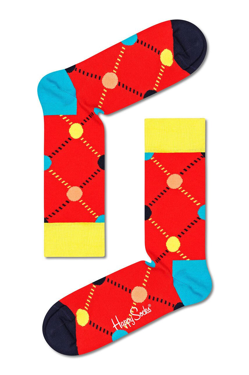 Happy Socks Чорапи мъжки в червено - Pepit.bg