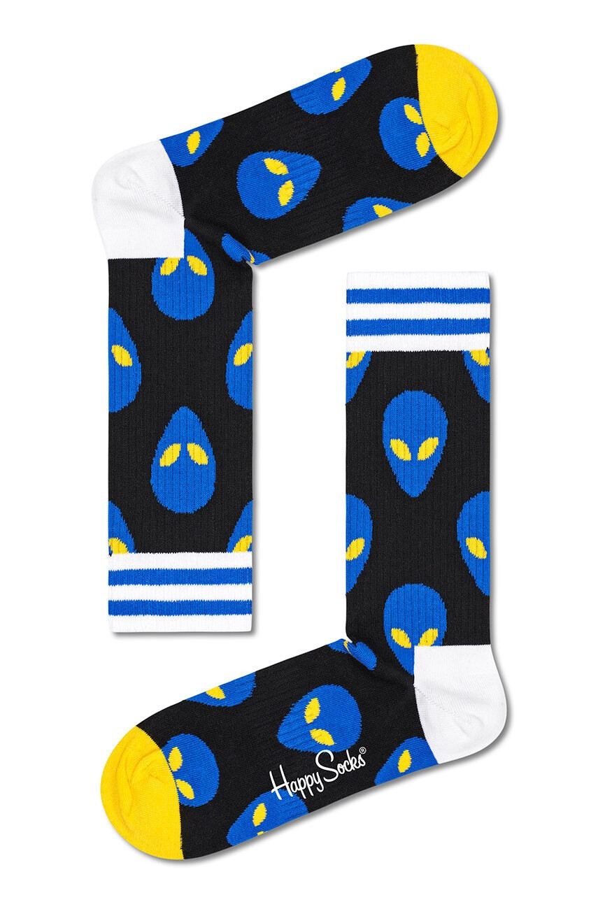 Happy Socks Чорапи мъжки в черно - Pepit.bg