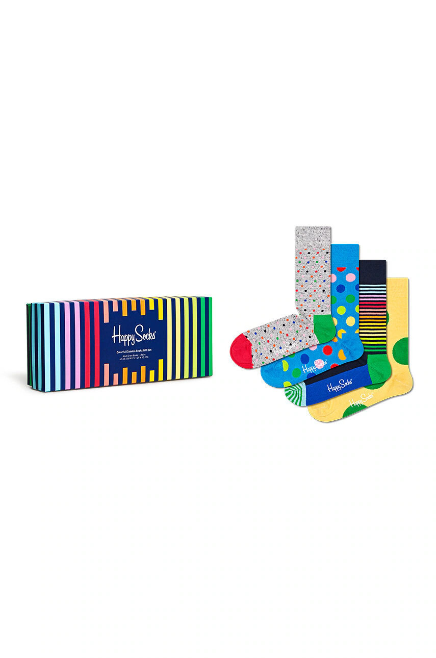 Happy Socks Чорапи (4 чифта) мъжки в черно - Pepit.bg
