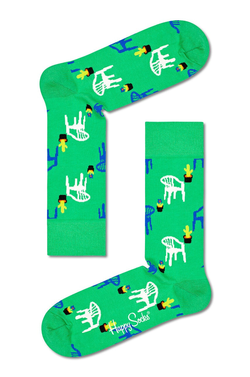 Happy Socks Чорапи мъжки в зелено - Pepit.bg