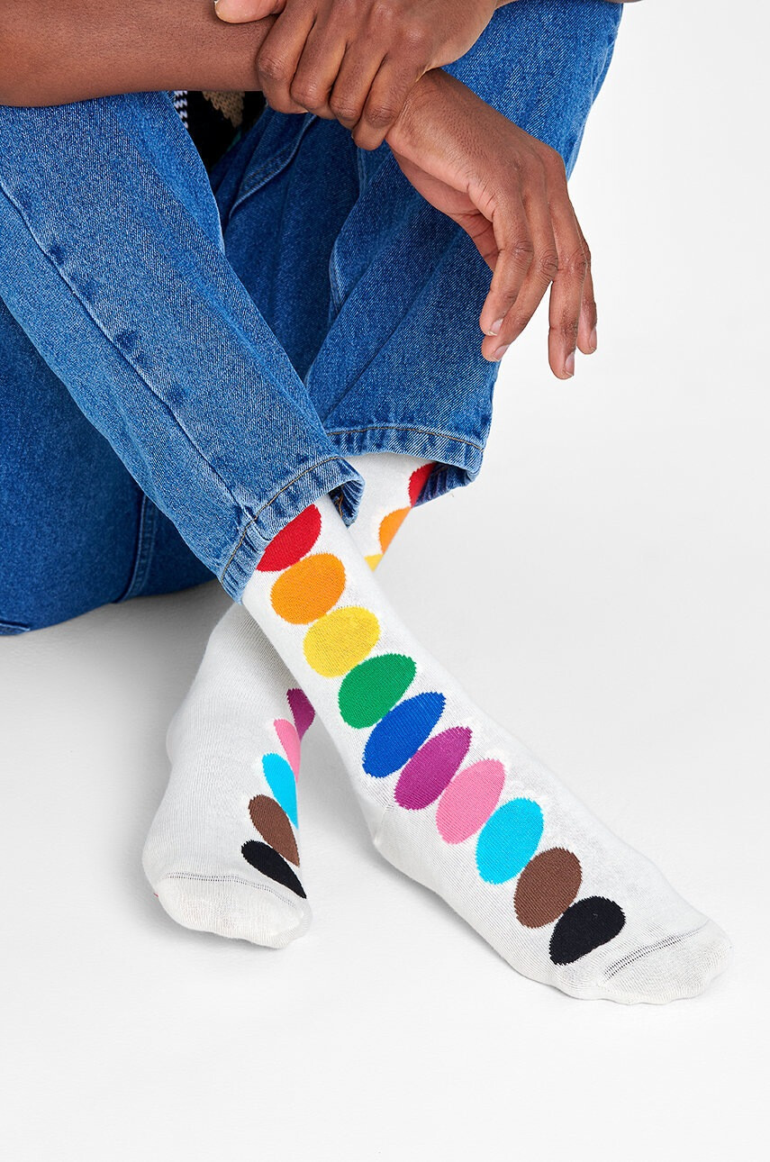 Happy Socks Чорапи мъжки в бяло - Pepit.bg