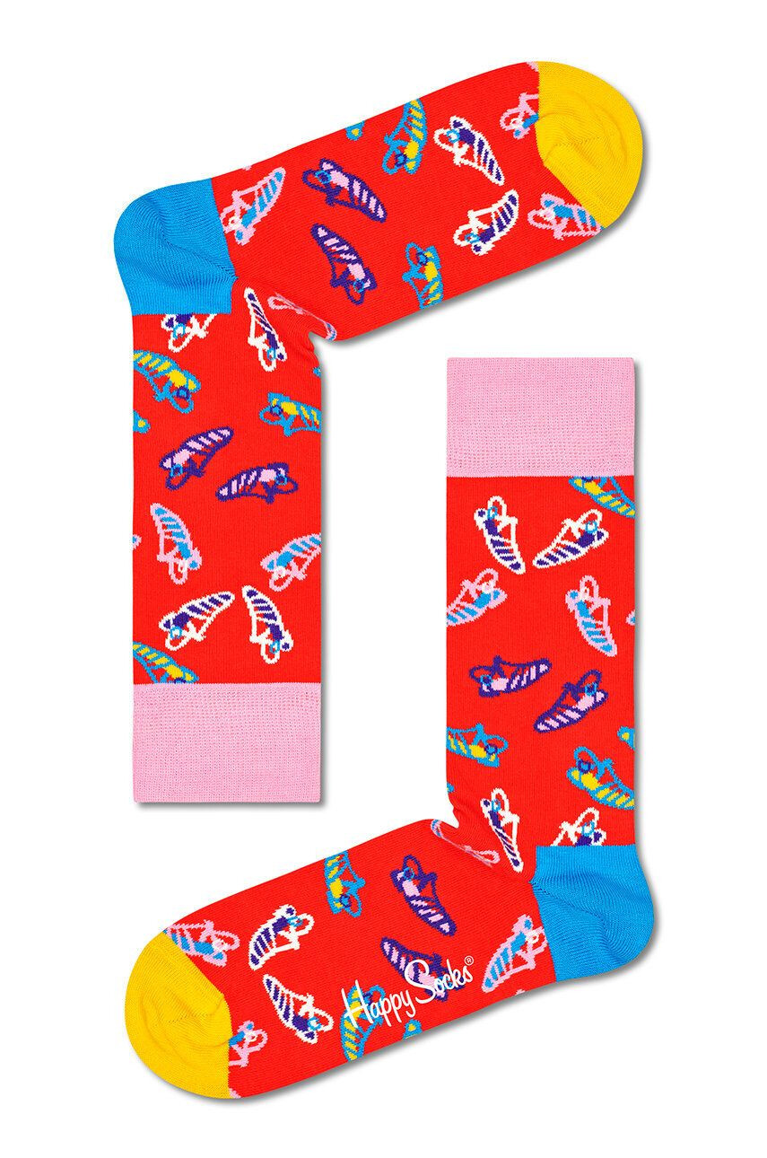 Happy Socks Чорапи дамски в червено - Pepit.bg