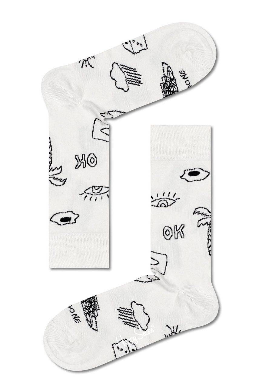 Happy Socks Чорапи Black And White (4 чифта) дамски - Pepit.bg