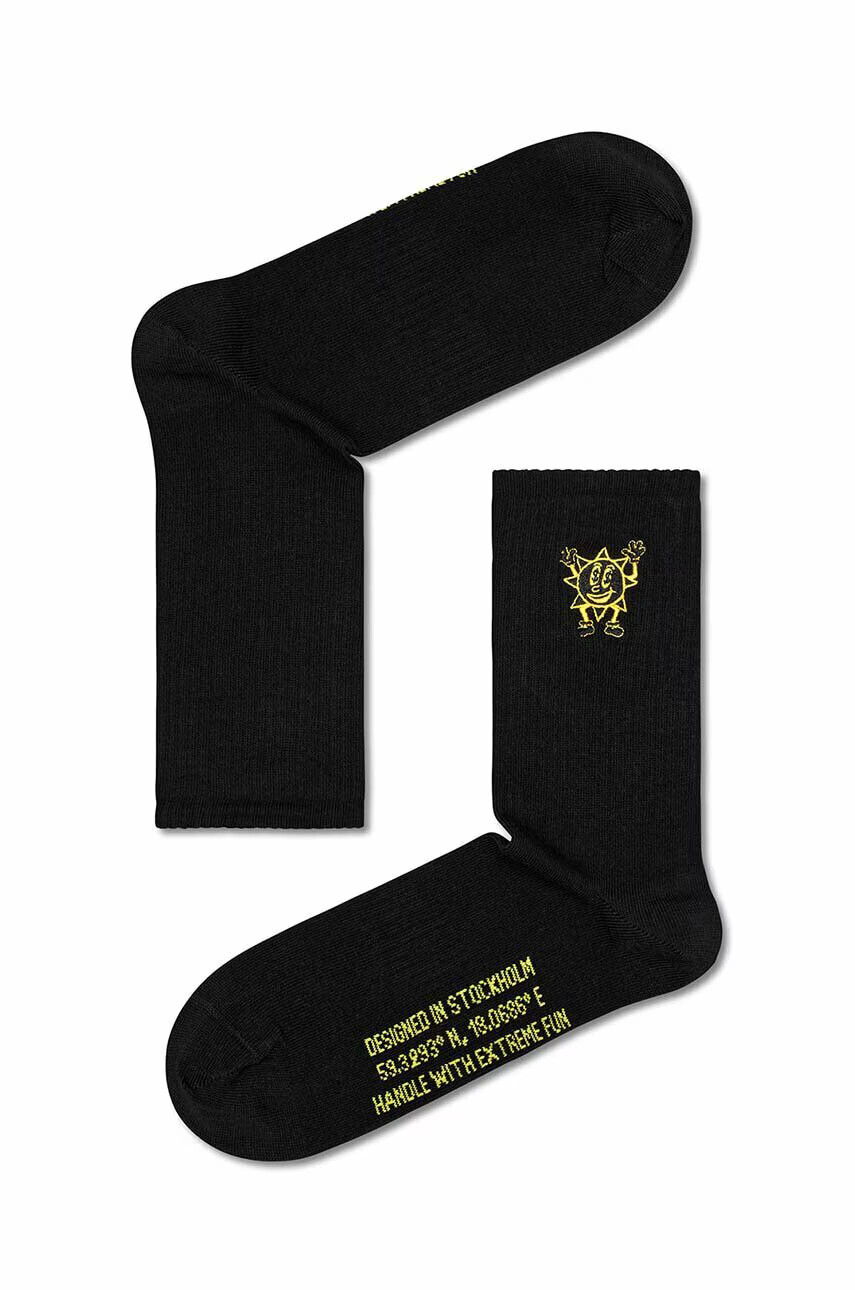 Happy Socks Чорапи Black Greetings в черно - Pepit.bg