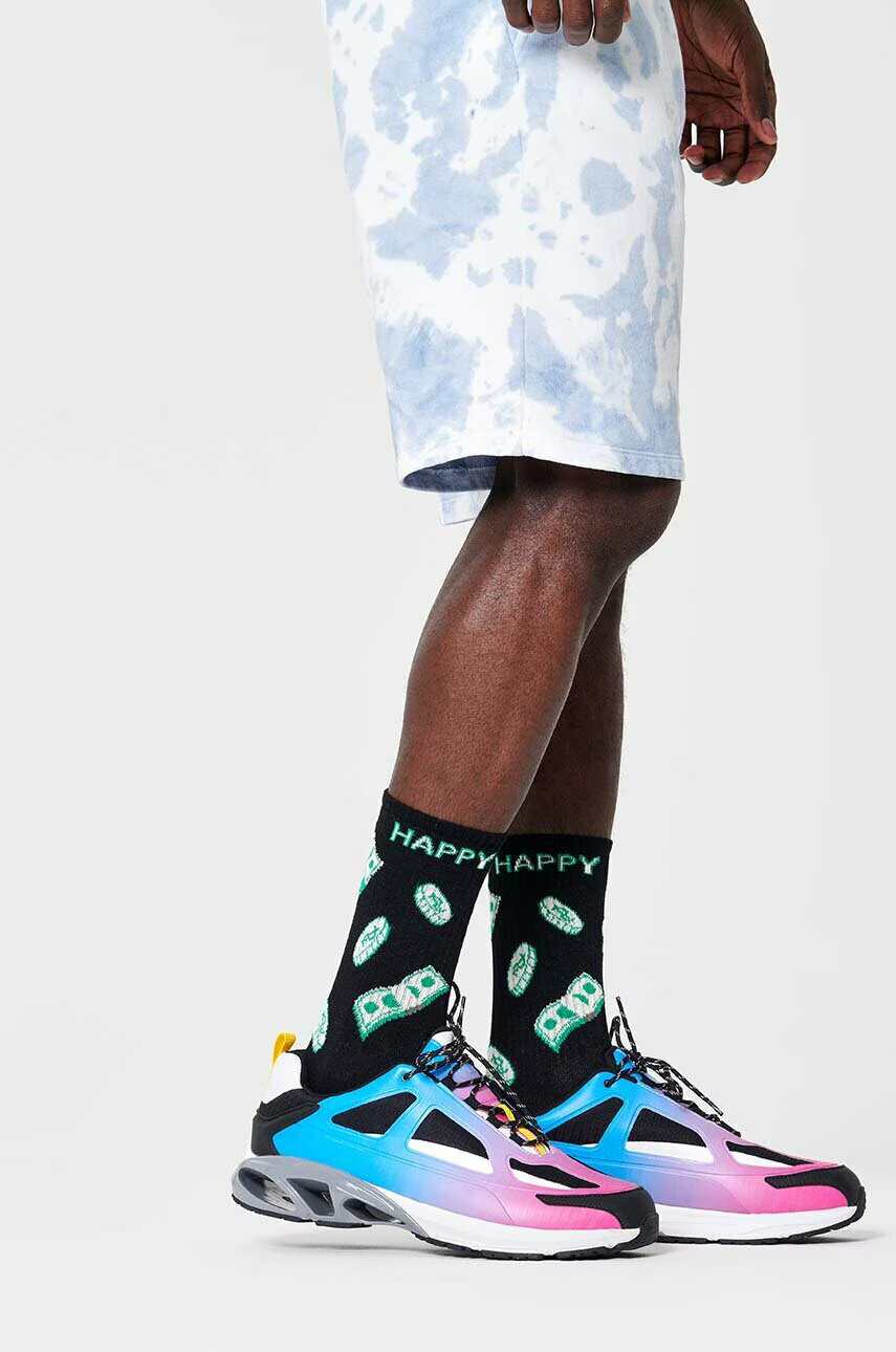 Happy Socks Чорапи Black Happy Money в черно - Pepit.bg