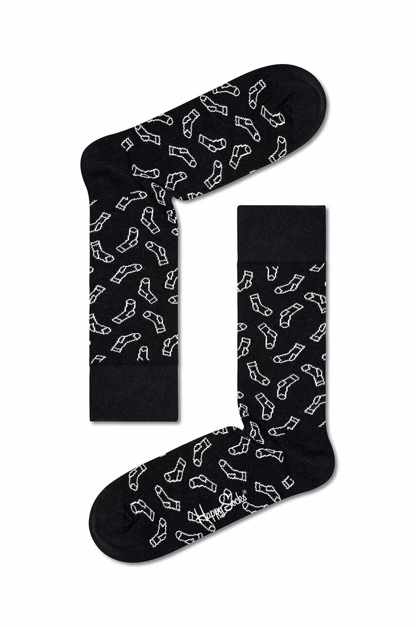 Happy Socks Чорапи Black Socks в черно - Pepit.bg