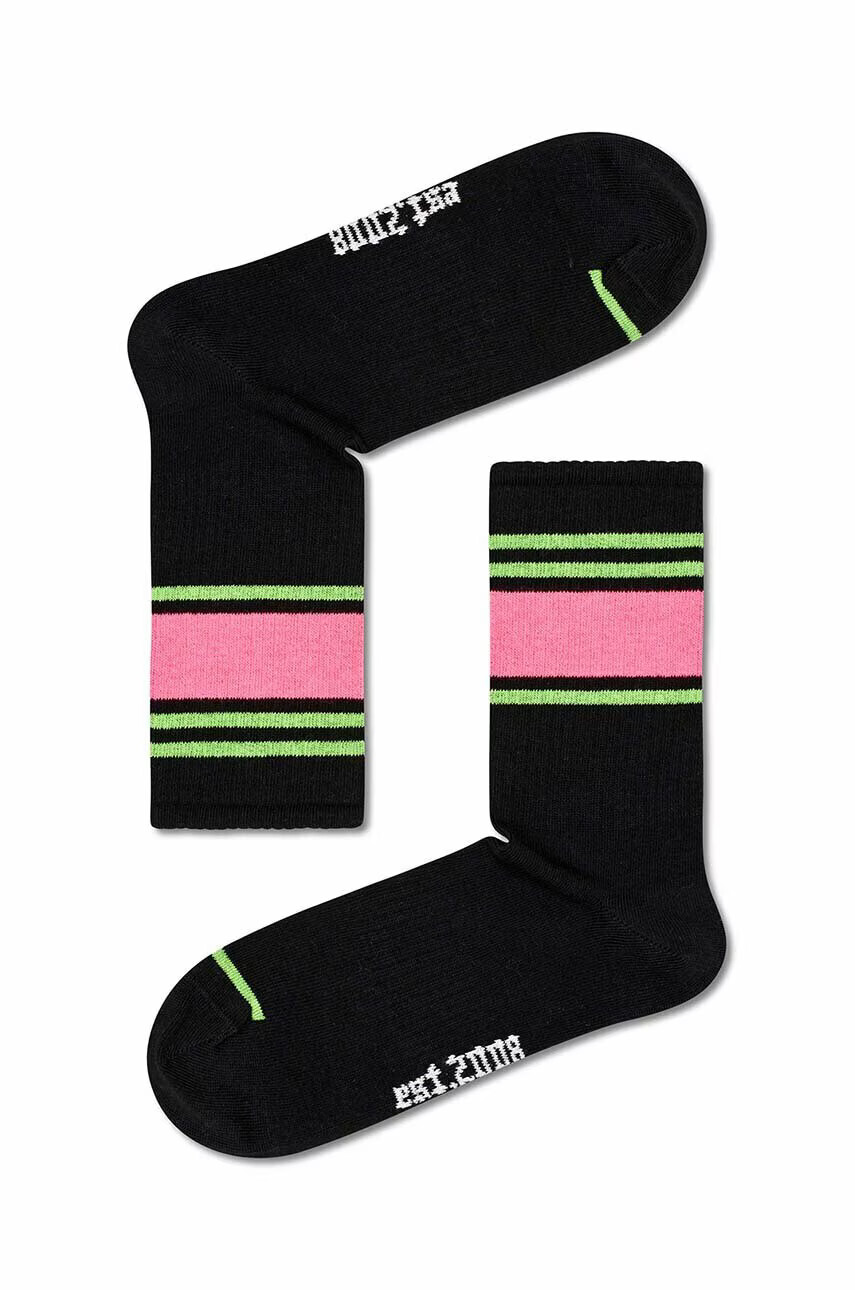 Happy Socks Чорапи Blocked Stripe в черно - Pepit.bg
