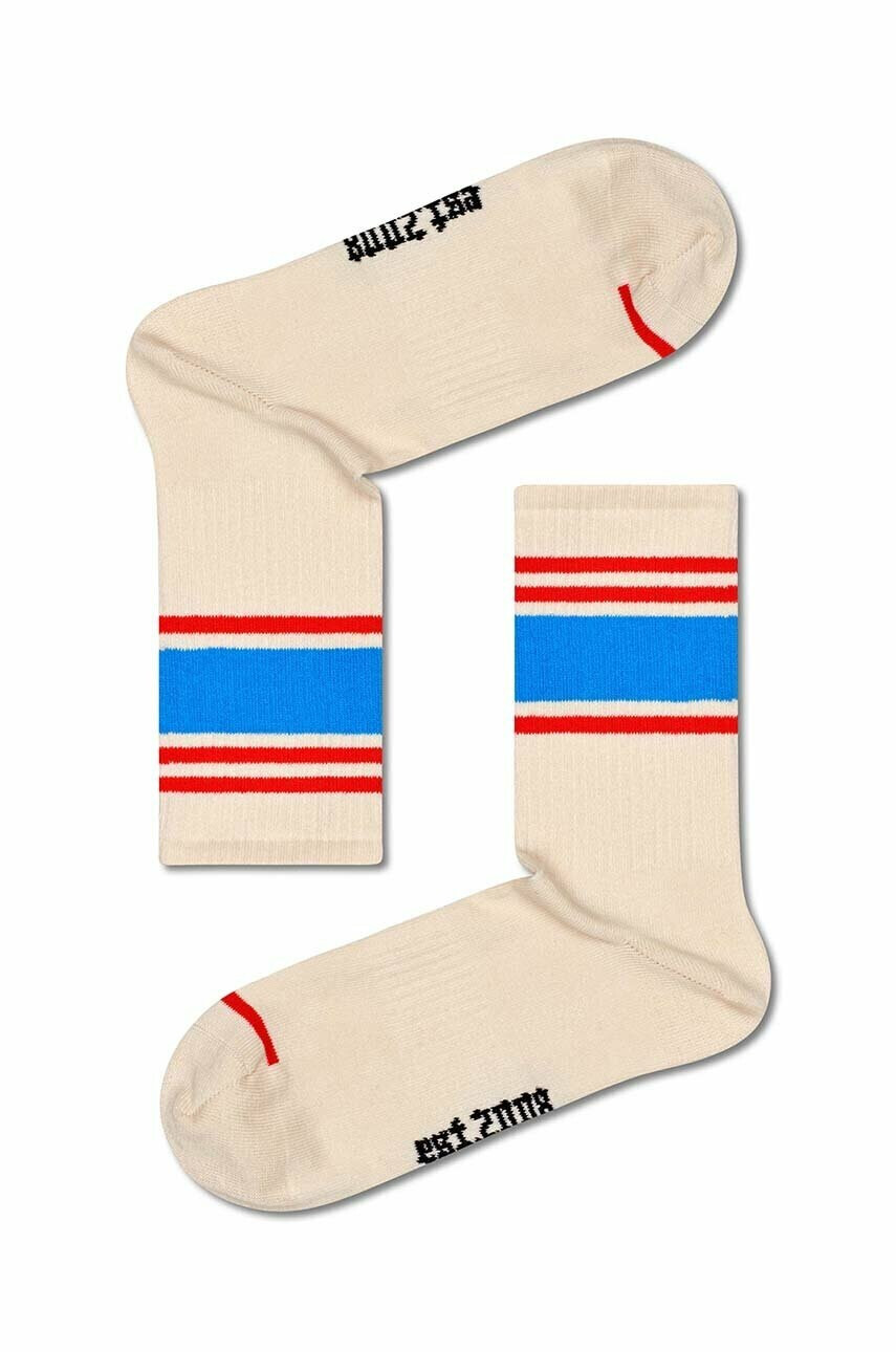 Happy Socks Чорапи Blocked Stripe в бежово - Pepit.bg