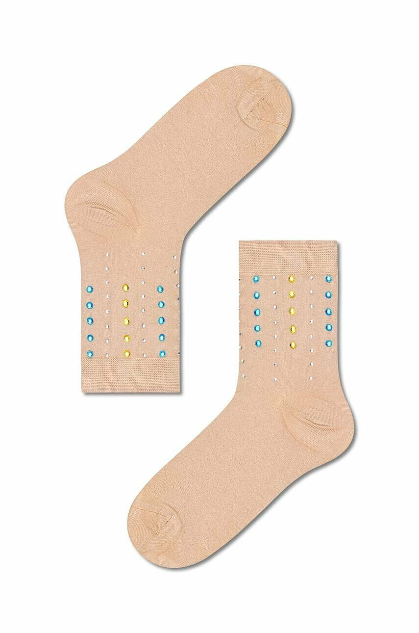 Happy Socks Чорапи Brown Melissa Crew в бежово - Pepit.bg