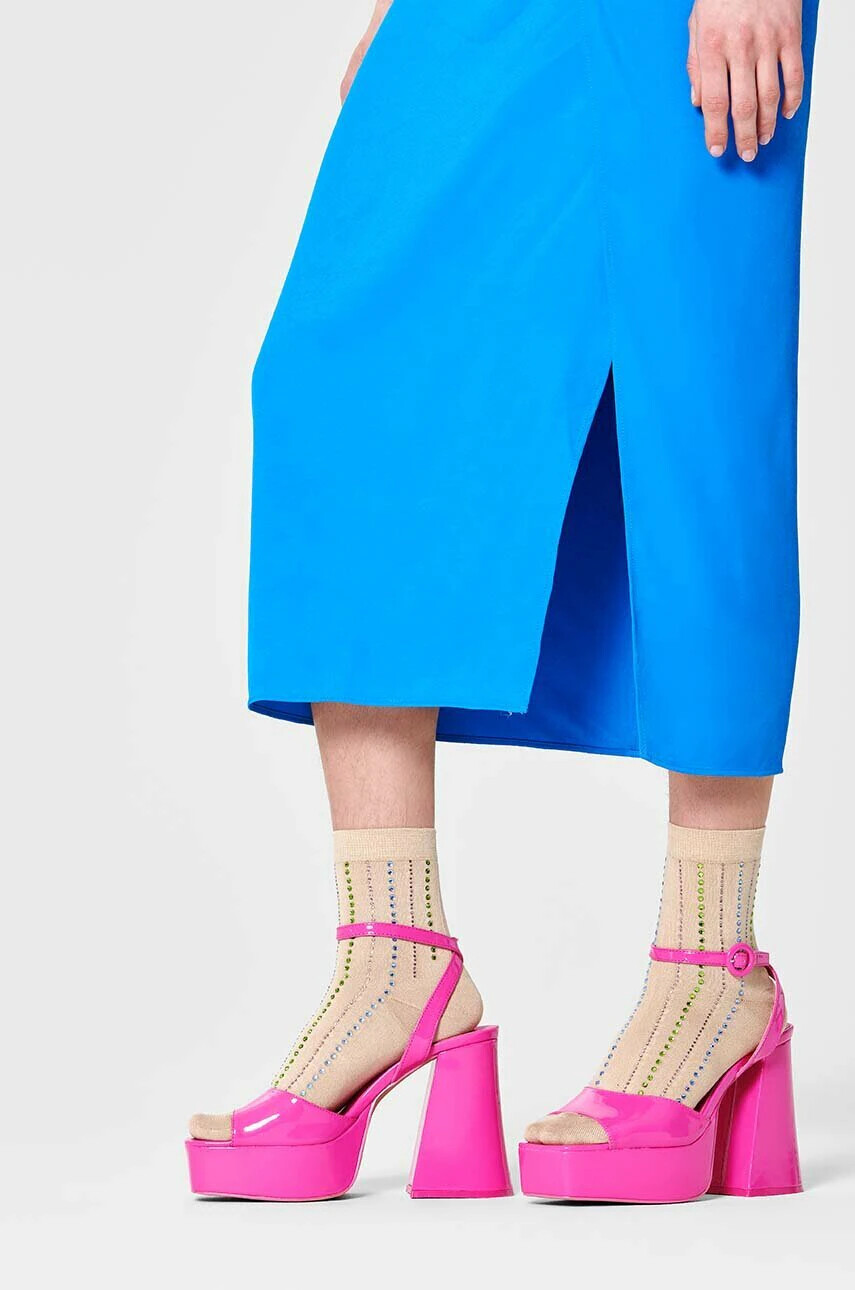 Happy Socks Чорапи Brown Melissa Crew в бежово - Pepit.bg