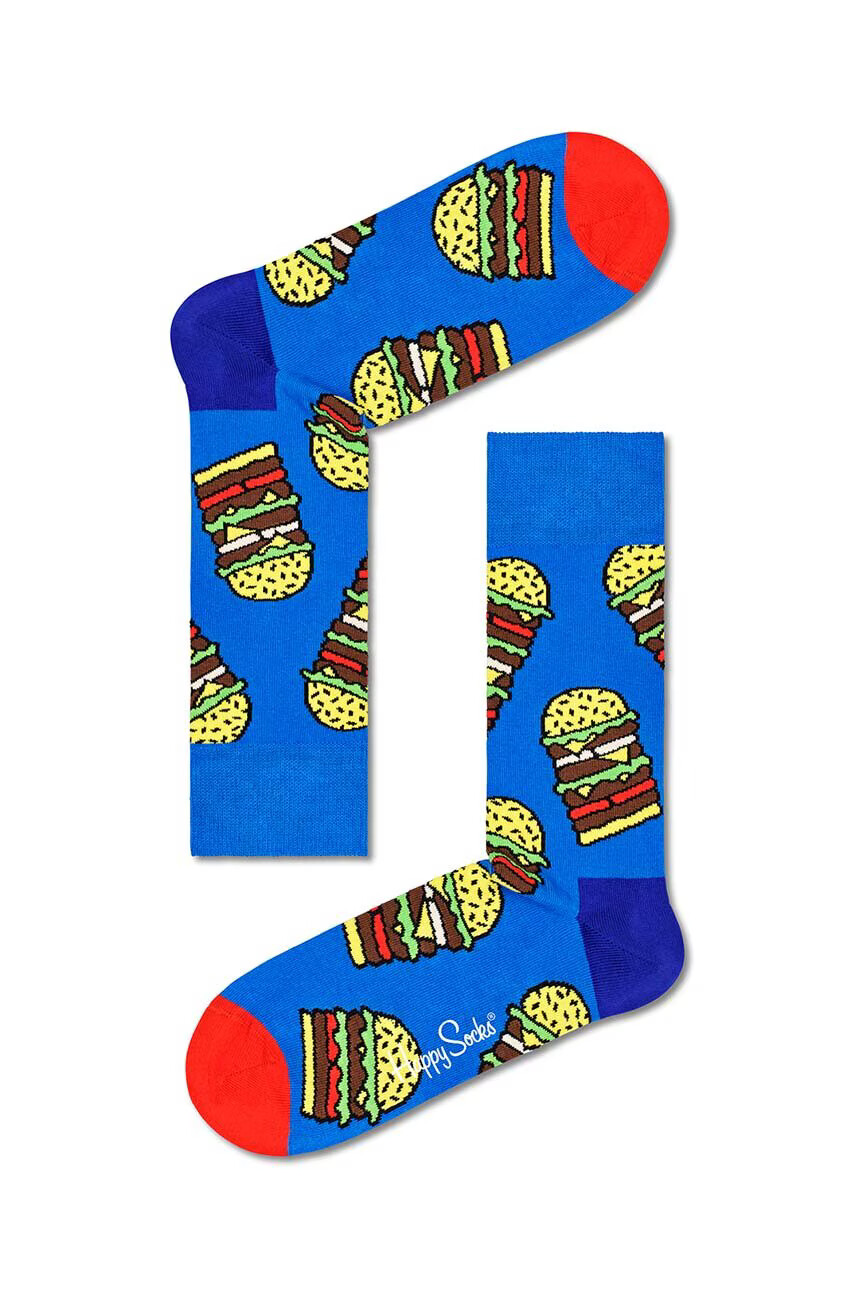 Happy Socks Чорапи Burger в синьо - Pepit.bg