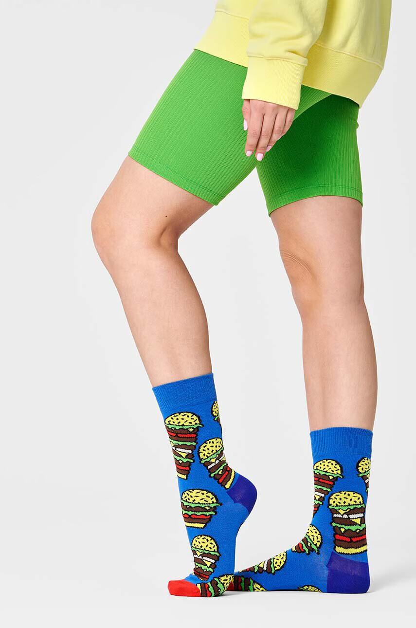 Happy Socks Чорапи Burger в синьо - Pepit.bg