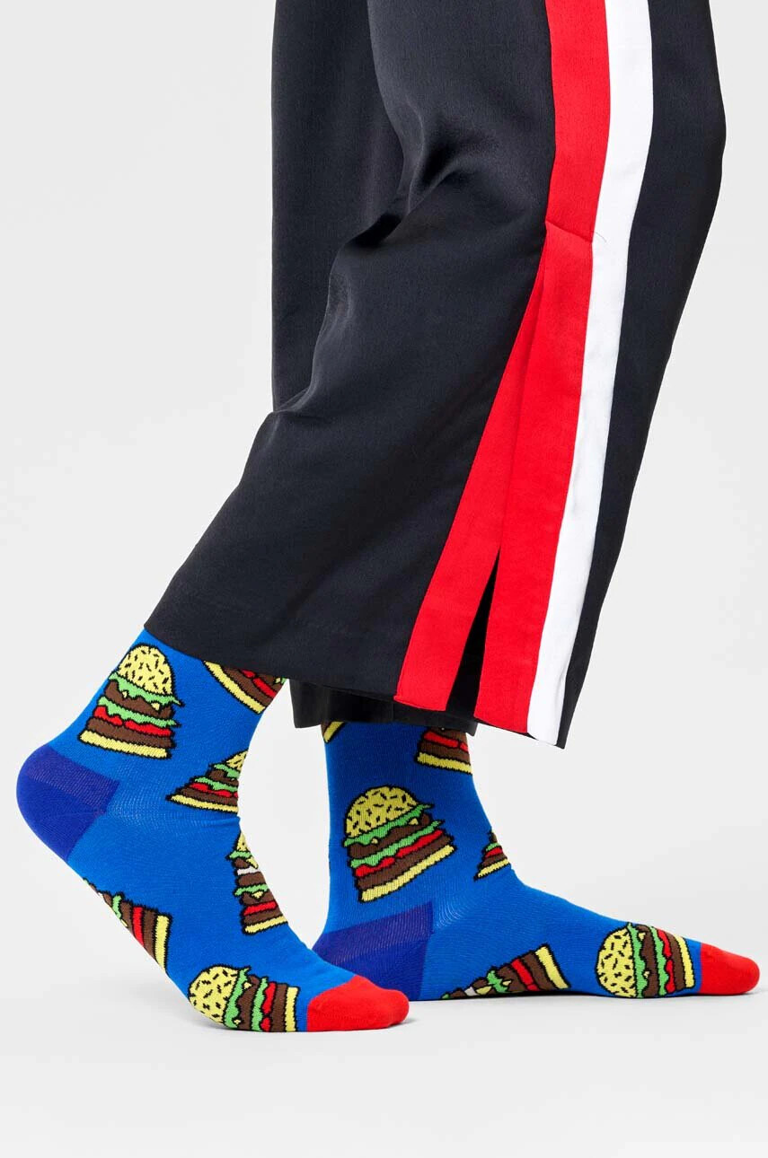 Happy Socks Чорапи Burger в синьо - Pepit.bg
