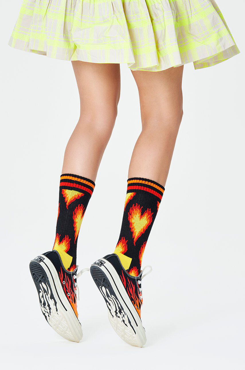 Happy Socks Чорапи Burning Heart Thin Crew - Pepit.bg