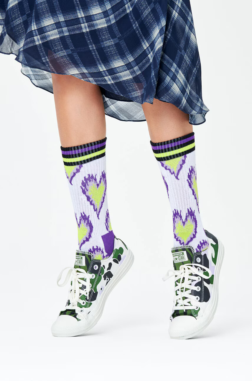 Happy Socks Чорапи Burning Heart Thin Crew - Pepit.bg