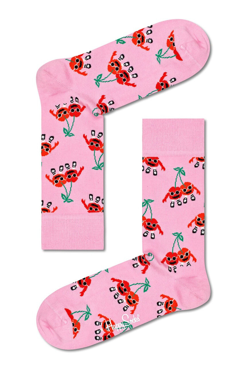 Happy Socks Чорапи Cherry Mates дамски в розово - Pepit.bg