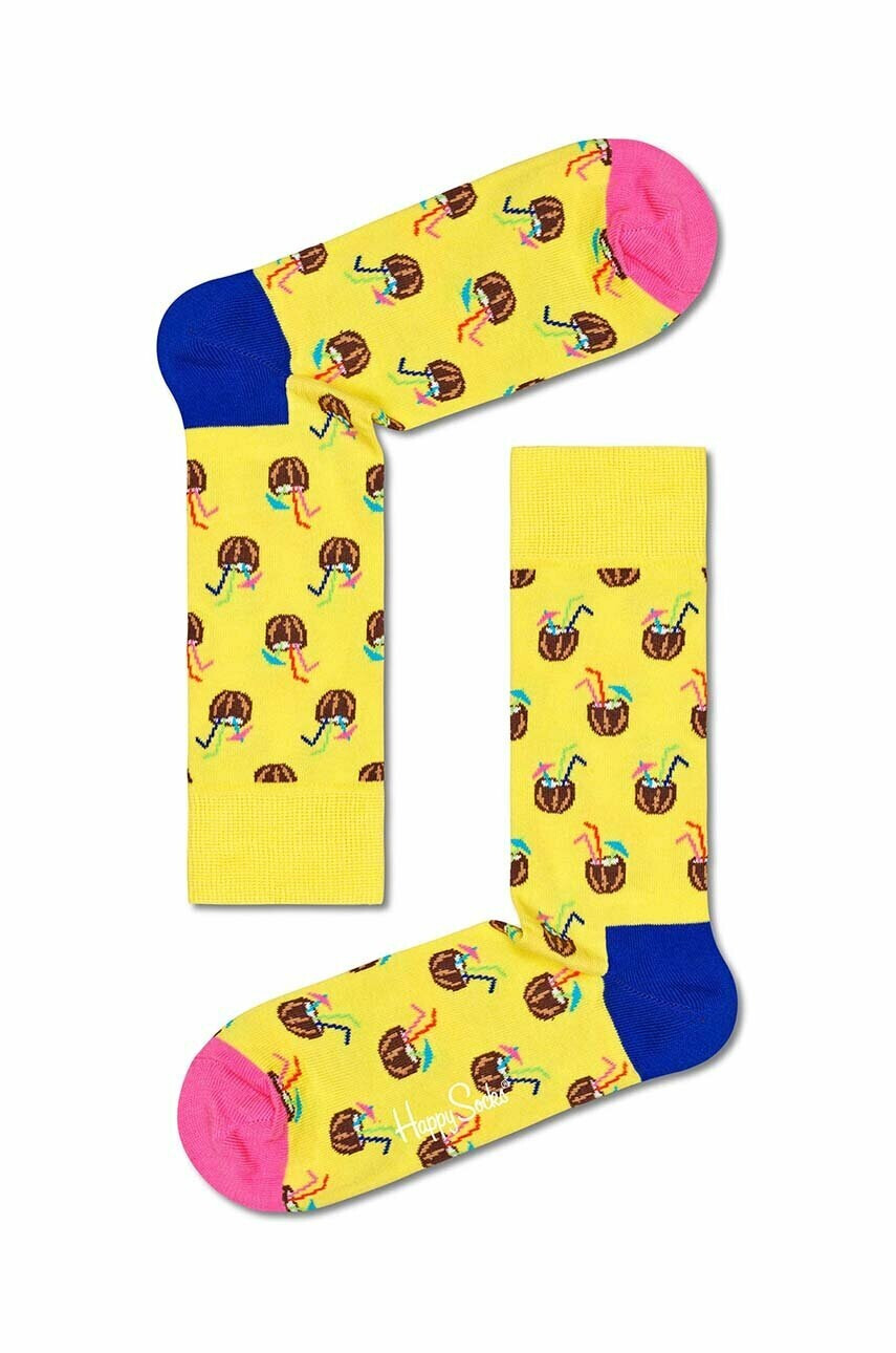 Happy Socks Чорапи Cocunut Cocktail в жълто - Pepit.bg