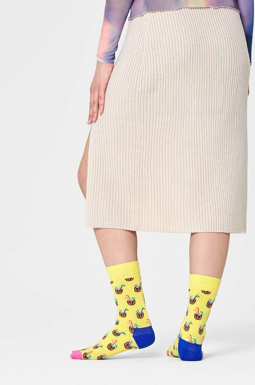 Happy Socks Чорапи Cocunut Cocktail в жълто - Pepit.bg