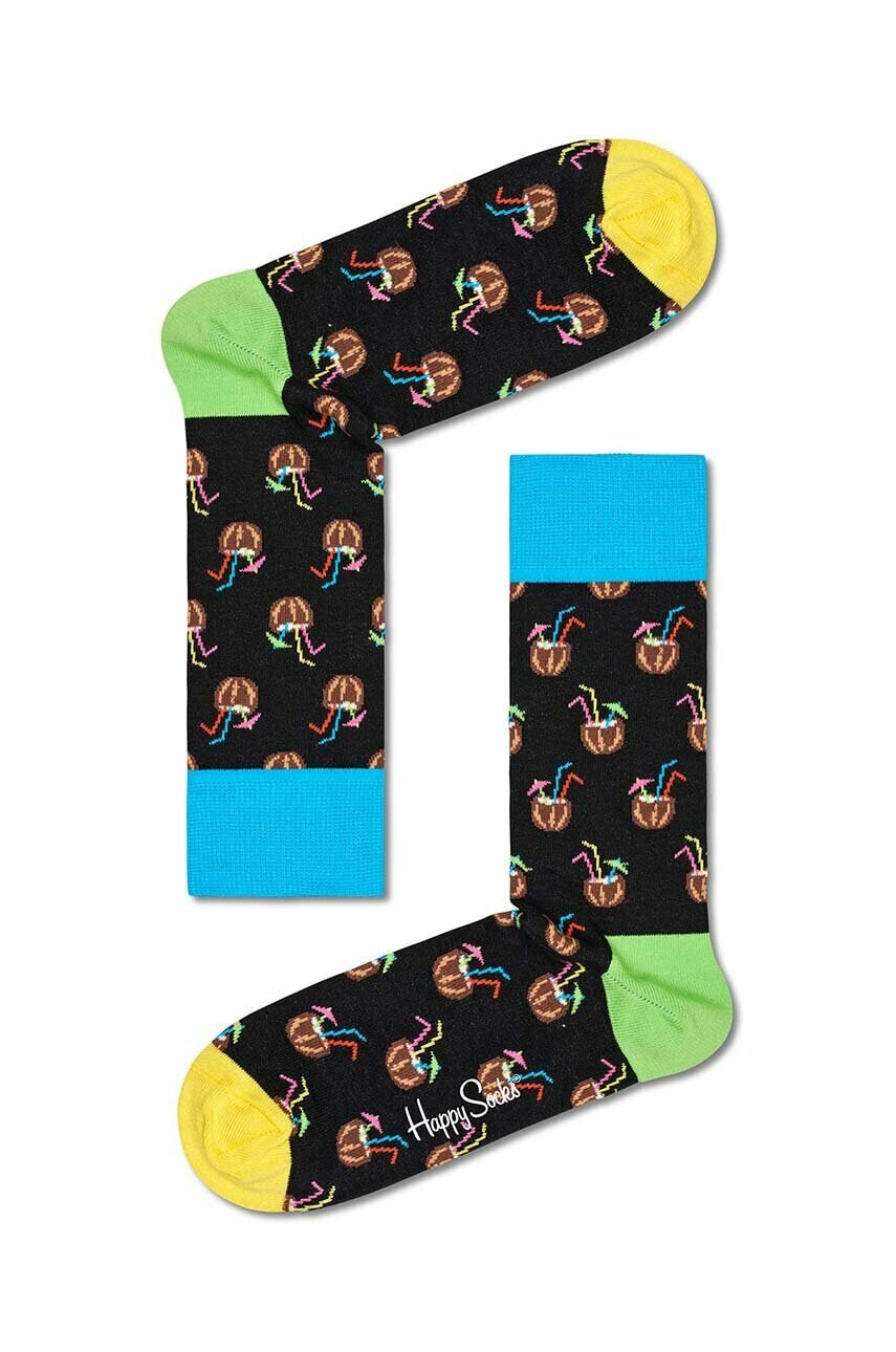 Happy Socks Чорапи Cocunut Cocktail в черно - Pepit.bg