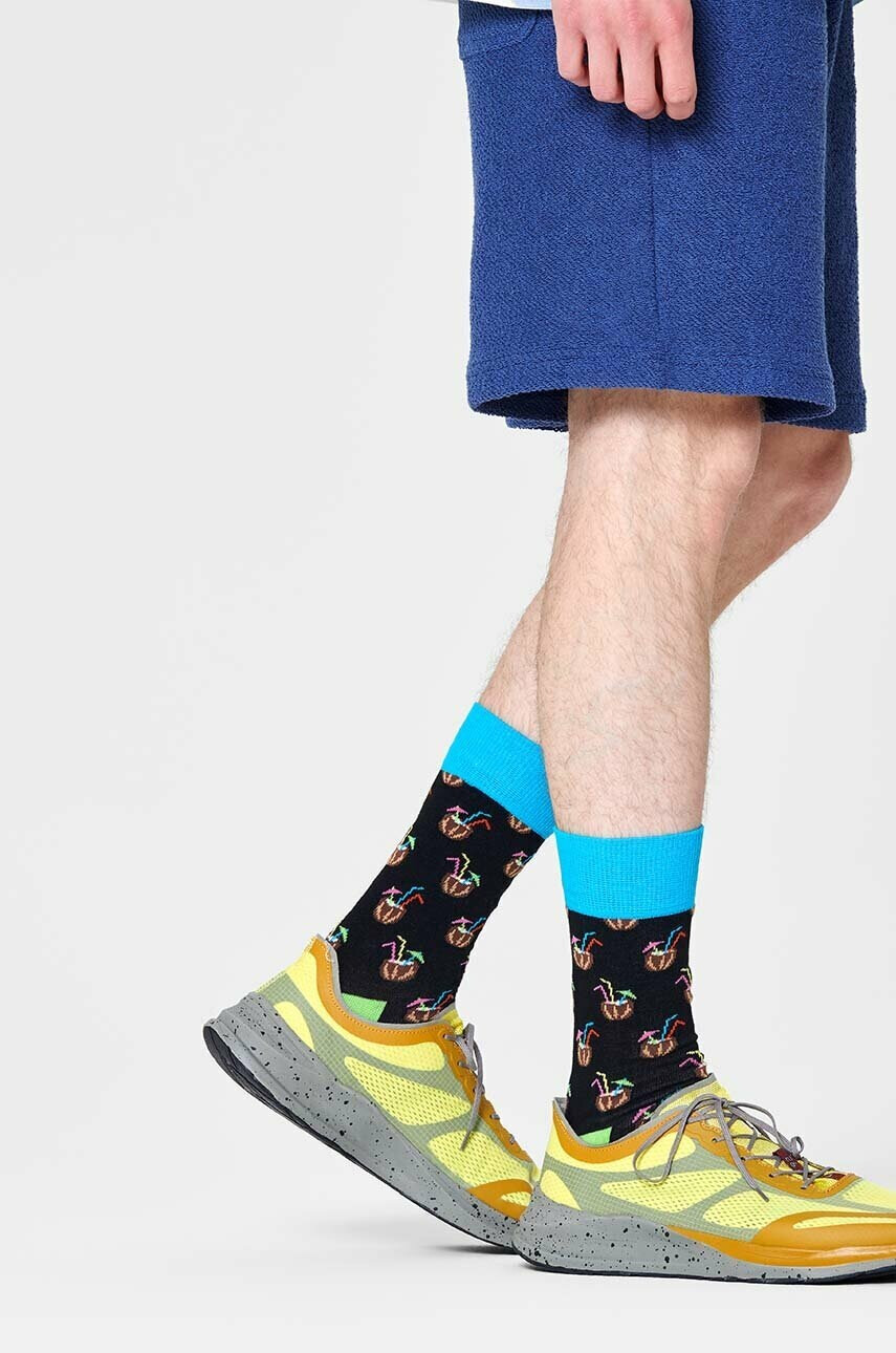 Happy Socks Чорапи Cocunut Cocktail в черно - Pepit.bg