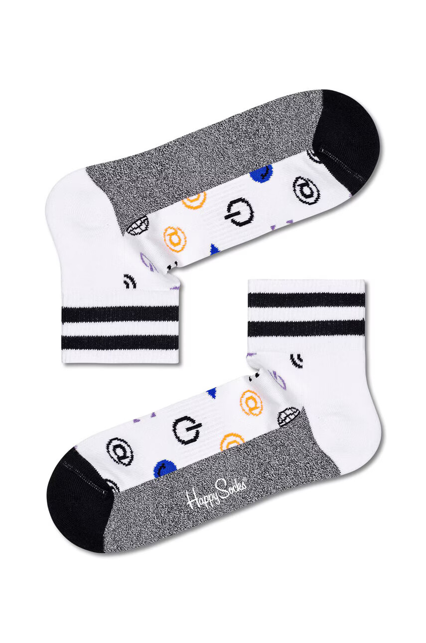 Happy Socks Чорапи Ctrl Alt Del 1/4 мъжки в бяло - Pepit.bg