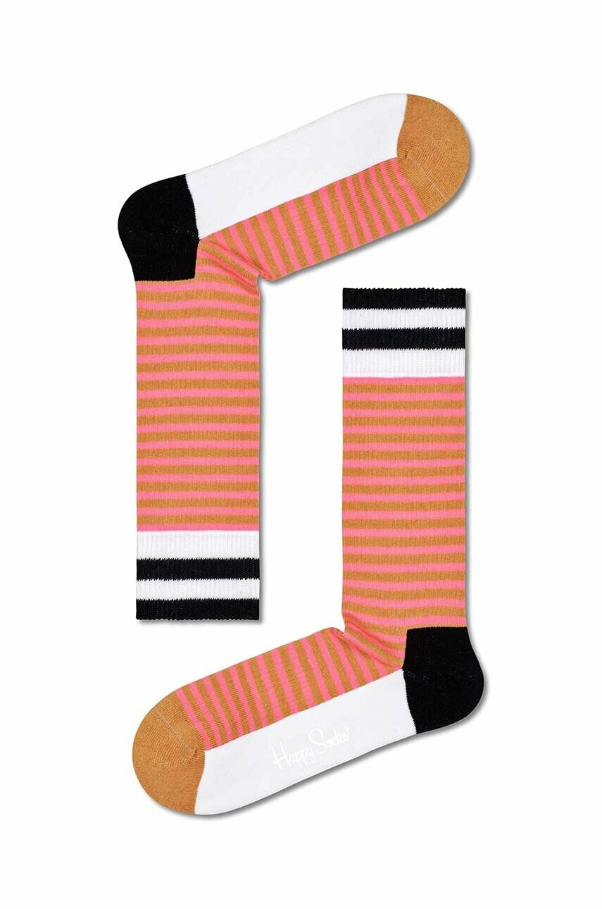 Happy Socks Чорапи Dark Pink Neon Stripe в розово - Pepit.bg