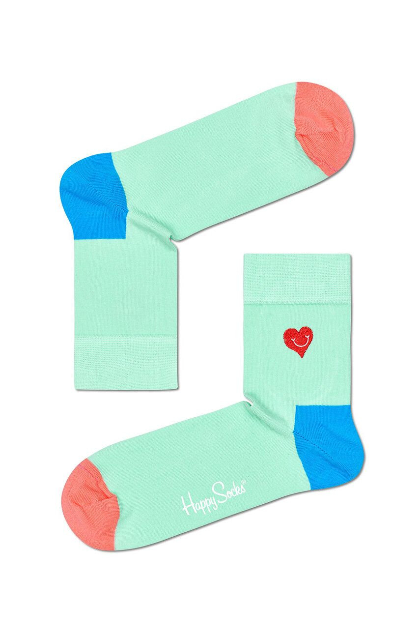 Happy Socks Чорапи Embroidery Heart Half Crew - Pepit.bg