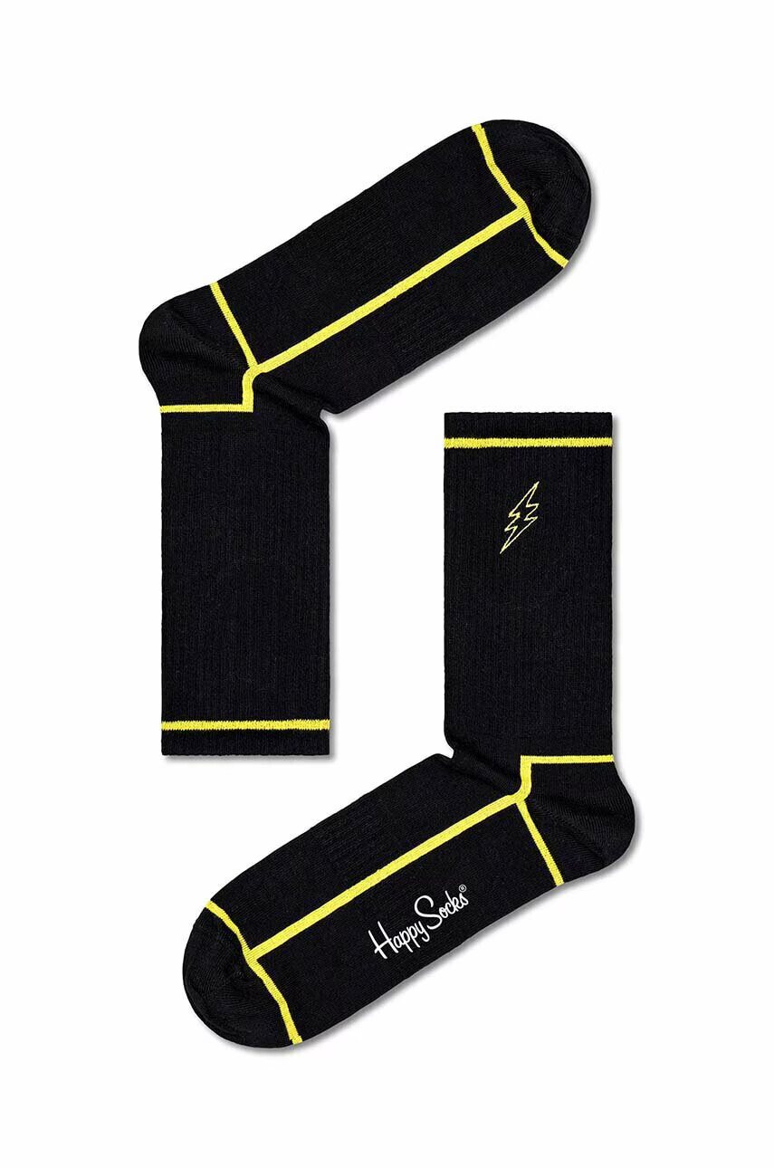 Happy Socks Чорапи Flash в черно - Pepit.bg
