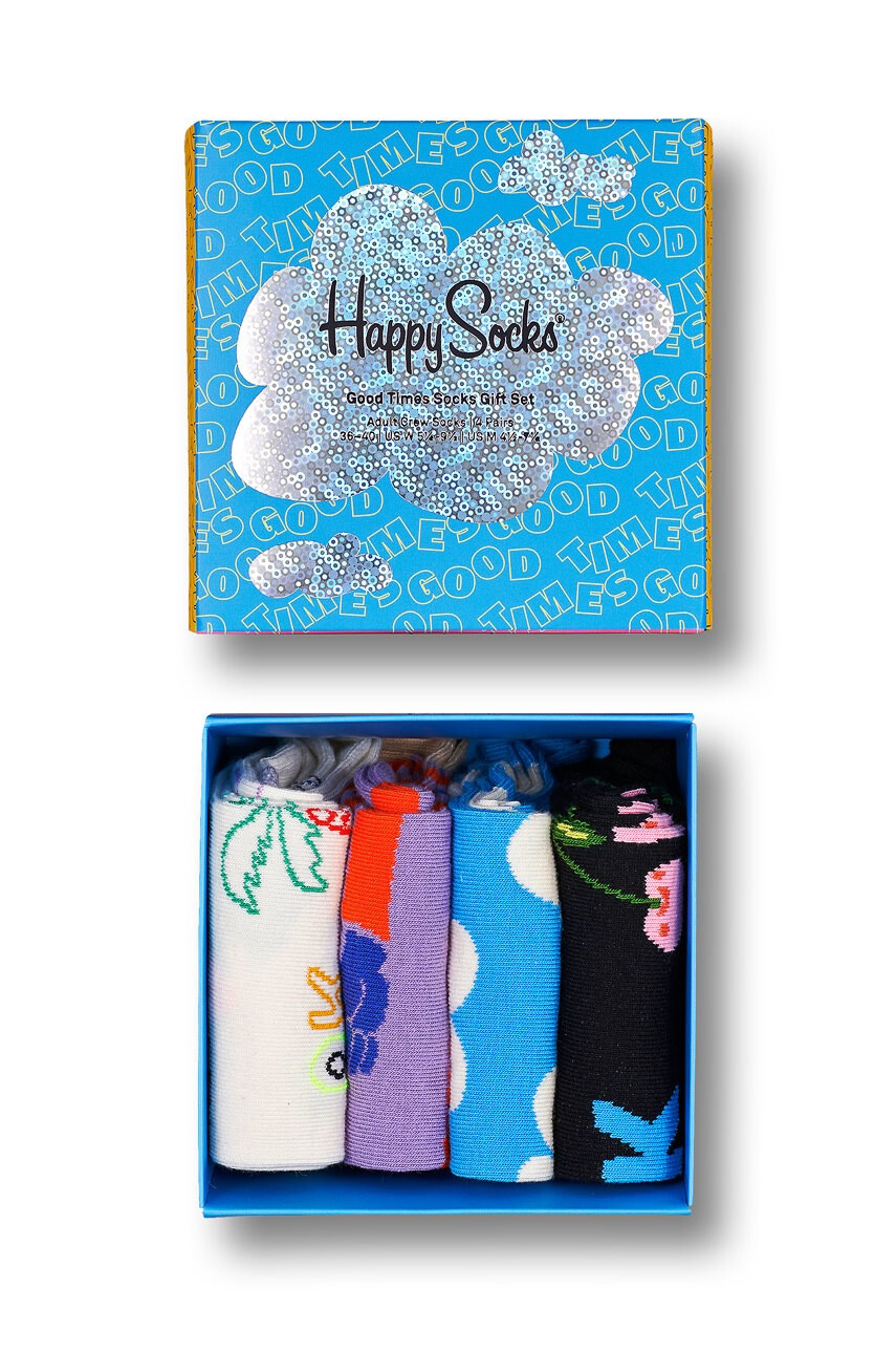 Happy Socks Чорапи Good Times Socks Gift (4 чифта) дамски - Pepit.bg