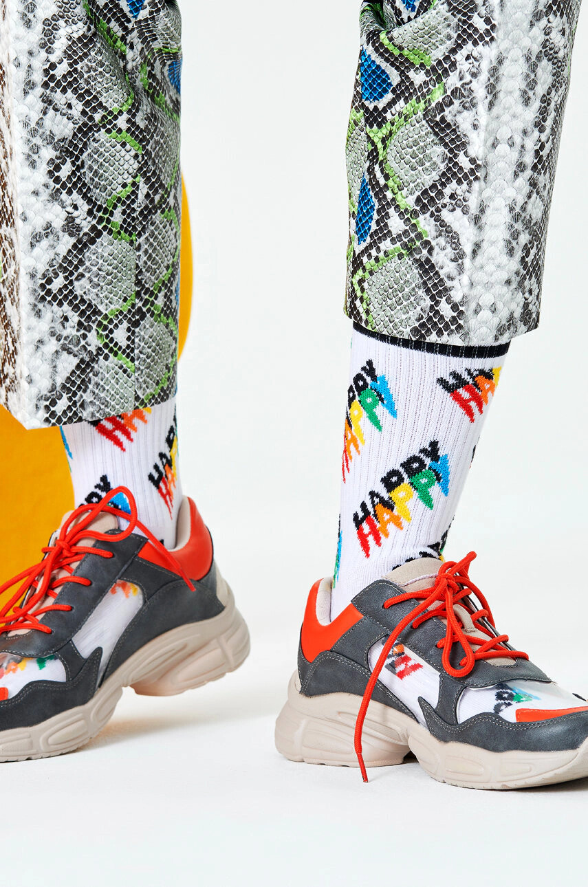 Happy Socks Чорапи Happy Logo Thin Crew - Pepit.bg