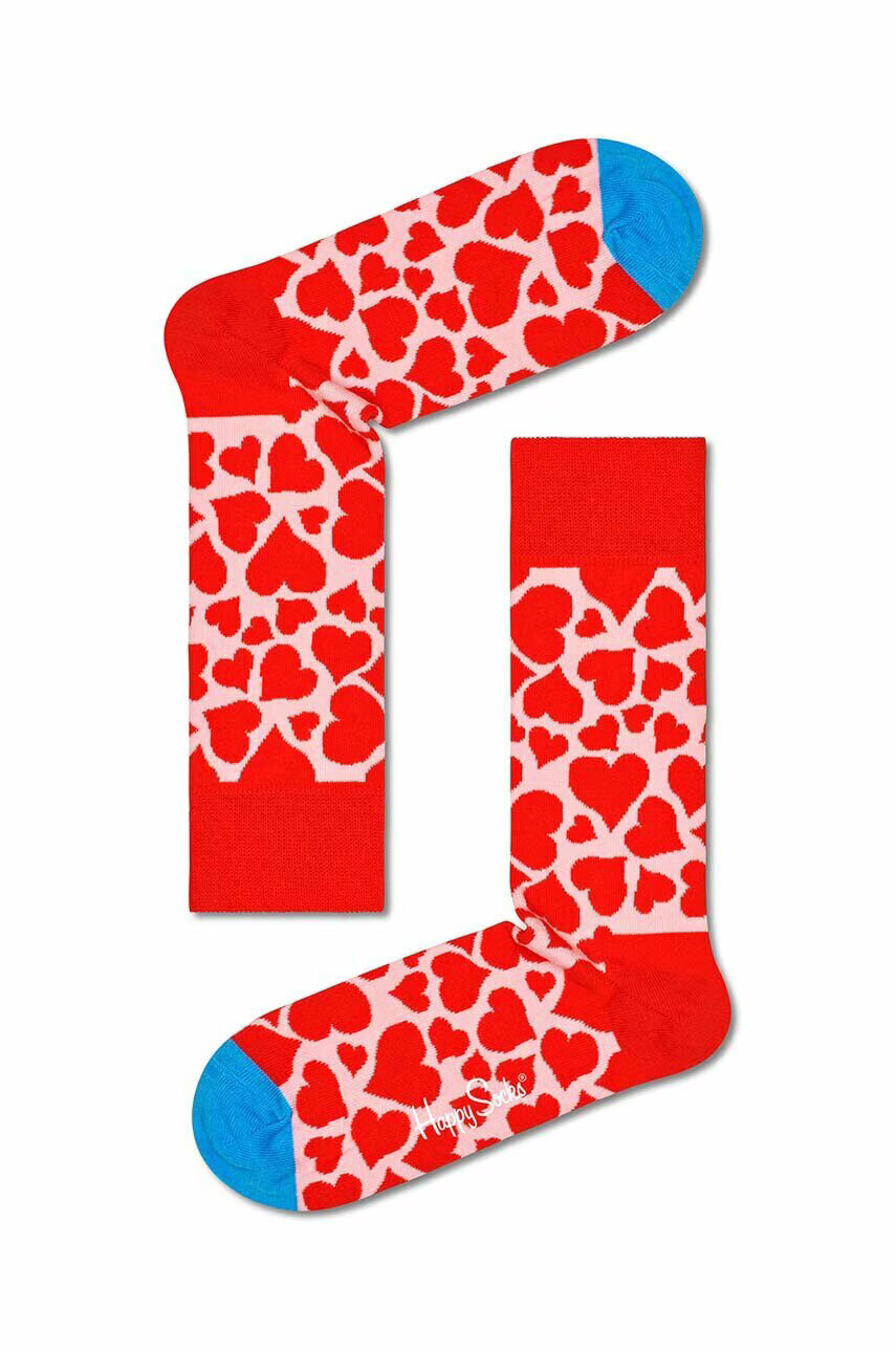 Happy Socks Чорапи Heart в червено - Pepit.bg